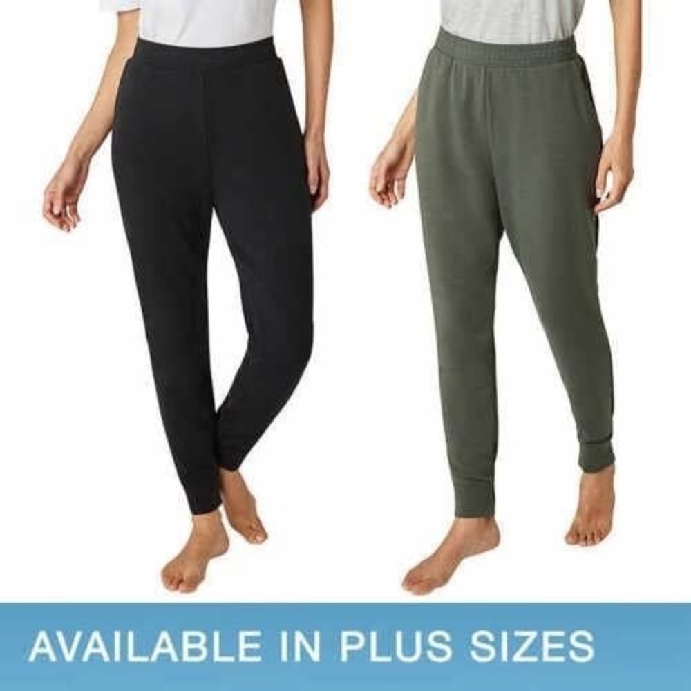 Eddie Bauer Womens 2 Pack Fleece Lounge Joggers Small (4/6)  Clover/Black NWT
